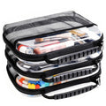 XULIONTS 3PCS Clear Hard Plastic Zipper Case, Portable Cosmetic Bag with Double Zipper, Waterproof Clear Toiletry Bag, Clear Hard Shell Zipper Case, Diaper Bag Organizing Pouches, Travel Toiletry Bag