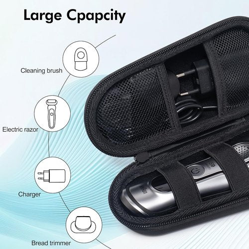 Nincha Electric Shaver Case - Hard Shell EVA Travel Bag for Braun Series 3, 5, 7, 9 (Black)
