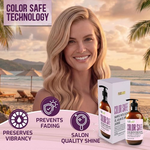 Skiennix Color Safe Shampoo - Sulfate Free & Paraben Free - Moisturizing Care for Color Treated Hair - 16 Fl Oz
