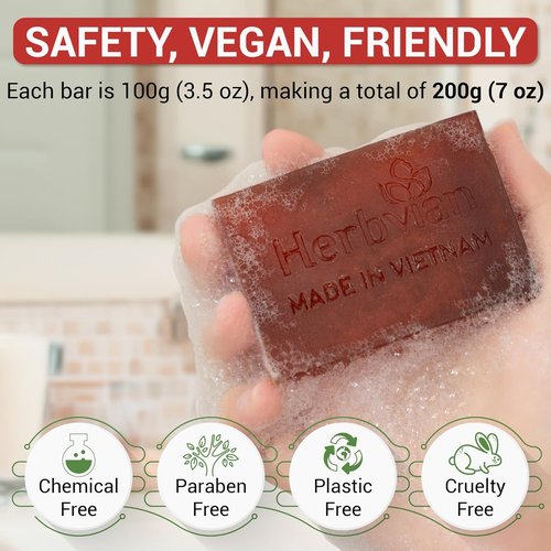 Skiennix Rose Herbal Soap Bars - Moisturizing Bath & Face Cleanser | 2 Pcs with Cymbopogon Martinii Scent