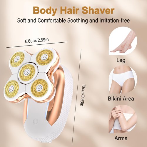 Electric Razors for Women : 5D Magnetic Head Shaver for Women - Rechargeable Body Shaver Waterproof Hair Remover Painless Cordless Trimmer for Lady Legs