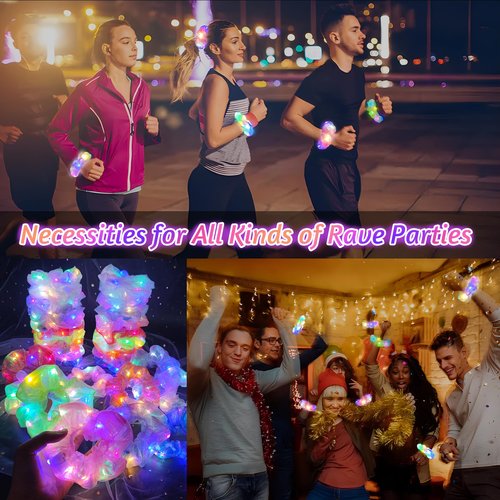 30Pcs Light Up Scrunchies with 18Pcs Satin Elastic Hair Ties, Valentine's Day LED Scrunchy for Women & Girls, Glow in the Dark Party Supplies Party Favor Festival Rave Accessories for Neon Glow Party