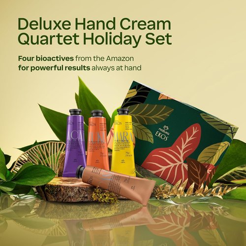 Natura Deluxe Hand Cream Gift Set | 4 Vegan Brazilian Moisturizers – Nourishing for Dry Hands – 2.6 oz Each