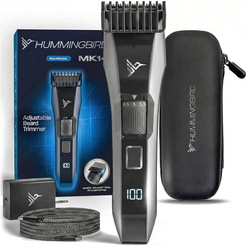 HUMMINGBIRD MK14 BeardMaster - Premium Cordless Beard Trimmer with 20 Length Settings & LED Display
