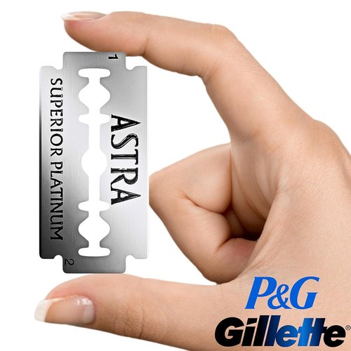 Astra Platinum Double Edge Safety Razor Blades - 50 Blades for a Smooth Shave (10 x 5)