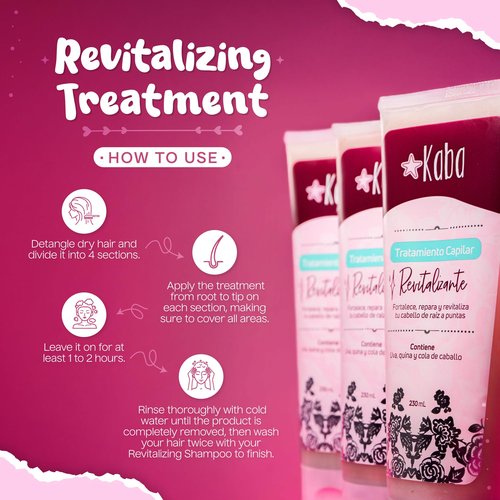 D'Luchi Kaba Revitalizing Hair Treatment with Grapes, Cinchona and Horsetail for Thicker & Fuller Hair, Moisturizing and Restoring Hair Treatment - 7.8 Oz