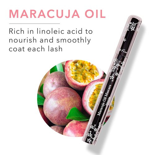 100% PURE Maracuja Oil Mascara - Dramatic Volume & Length, Vegan Blackberry Color - 0.35 oz