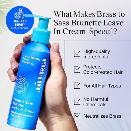 Eva NYC Brass to Sass Brunette Leave-In Cream - Vegan No-Rinse Toner for Color-Treated Hair | 5.4 fl oz