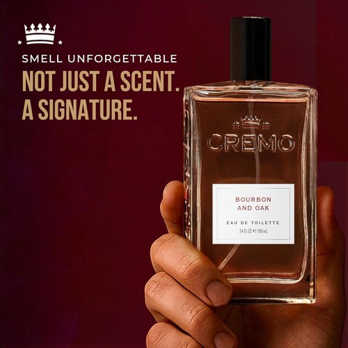 Cremo Cologne For Men - Bourbon & Oak Spray | Sophisticated Distiller’s Spice & Fine Bourbon, 3.4 Fl Oz