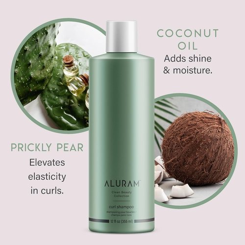 ALURAM Curl Shampoo - Lightweight Coconut Water Infused Cleansing for Curly Hair | 12 oz