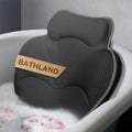 Bathland Bath Pillows for Tub - Luxury Bathtub Pillow Neck, Head, Back Support, Soft 5D Mesh Fabric and Non-Slip Suction Cups & Quick Dry, Comfort Fits All Tubs, Relaxation Spa Gift, Grey