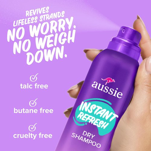 Aussie Instant Refresh Dry Shampoo - Talc-Free & Butane-Free Formula for All Hair Types | 4.9oz