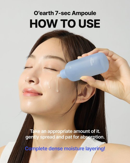 O'EARTH Triple Layer HyaluronCica 7sec Serum In Ampoule - Ultra-Hydrating, Soothing, Non-Sticky Formula for Deep Skin Nourishment and Firmness, 3.6 fl.oz.