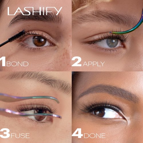 Lashify Plushy Tame 12mm Gossamer Lashes in Truffle Color, Easy DIY False Lashes for a Voluminous Yet Still Natural Look