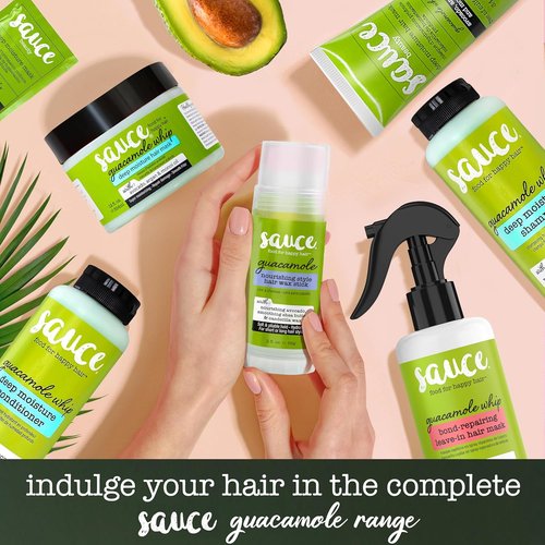 SAUCE BEAUTY Guacamole Whip Hair Mask - Deep Conditioning Treatment with Avocado, Honey & Argan Oil - 12 Fl Oz for Dry, Damaged & Frizzy Hair