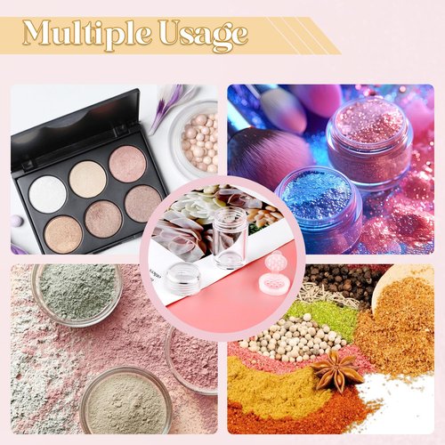 15 Pcs 10g Mini Loose Powder Bottle Plastic Empty Travel Cosmetic Powder Jars Glitter Containers with 12 Holes Sifter & Lids for Makeup Sample Eyeshow Powder