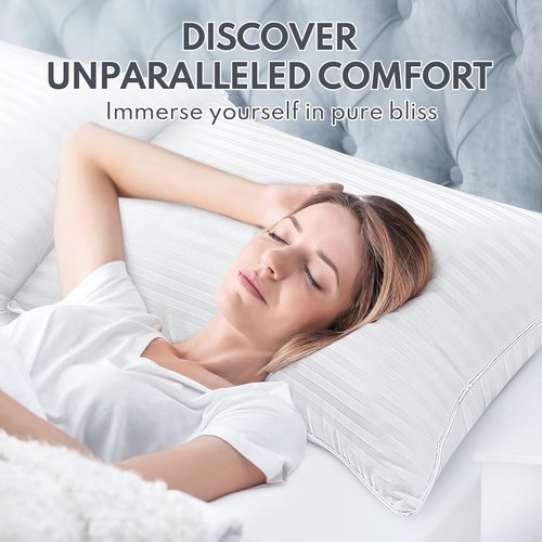 King Size Bed Pillows - Premium Down Alternative Cooling Pillows Set of 2 for All Sleep Positions