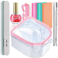 Nail Soaking Bowl, IKOCO Gel Nail Polish Remover Kit with Manicure Bowl, Cuticle Oil, Easily Soak off Dip Powder Remover for Salon-Quality Results at Home, Pink