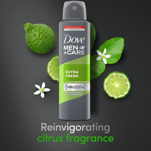 Dove Men + Care Antiperspirant Deodorant Spray, 6 Pack, 48H Protection, Long-Lasting Extra Fresh Scent, Soothes & Moisturises Skin, 5 oz. Each