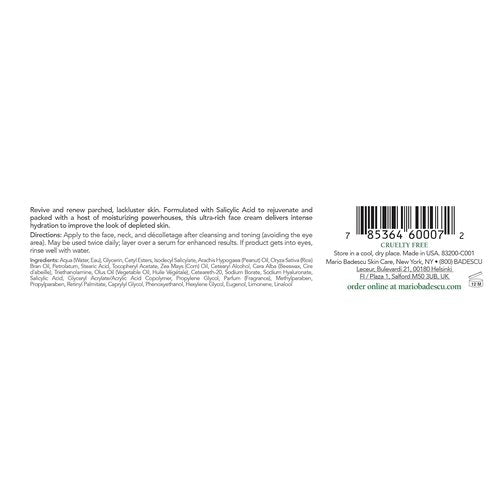 Mario Badescu Face Cream - Salicylic Acid & Vitamin E for Gentle Exfoliation | 1 Oz Hydrating Moisturizer