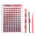 ISOOLU Lash Clusters Manga Individual Lashes C Curl Wispy Eyelash Clusters WideSpan Eyelash Extension Kit with Lash Bond and Seal Wet-Look Spiky Cluster Lashes (Aesthetic‌ Kit)