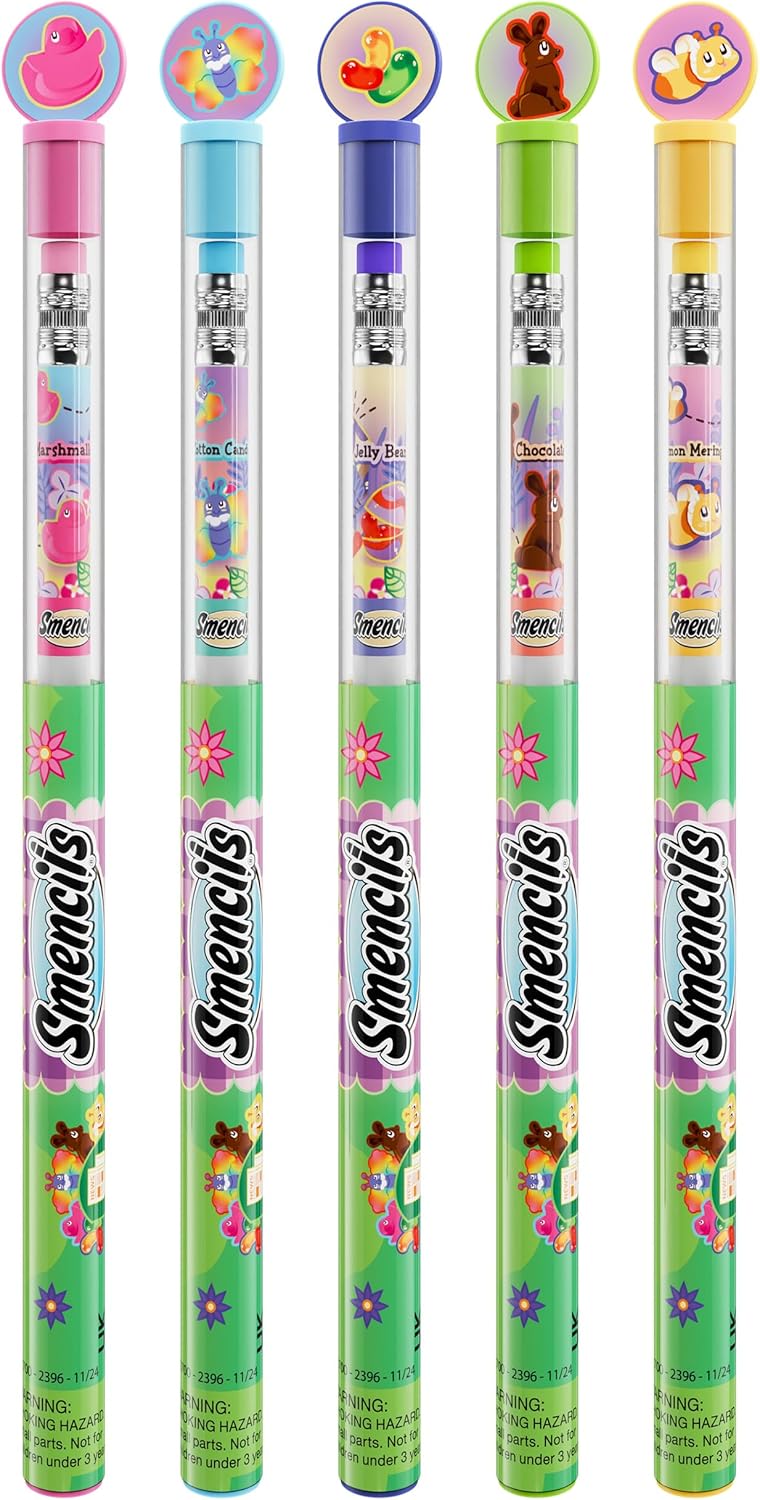 Spring Smencils - Scented HB #2 Pencils, 5 Count | Perfect Gifts for Kids & Classroom Rewards