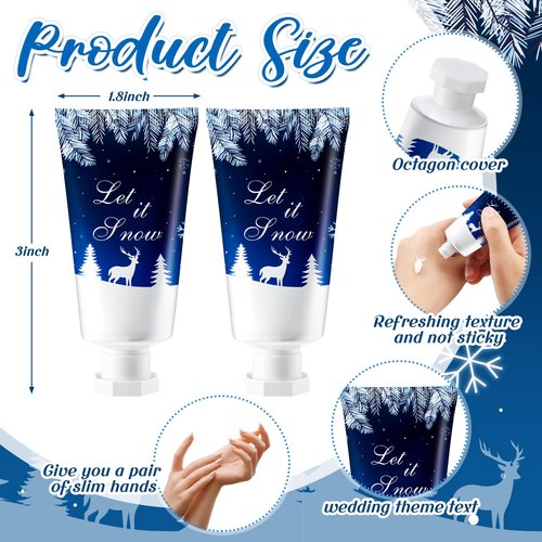 Heigble 50 Pcs 1 Oz/ 30 ml Christmas Snowflakes Hand Cream Gifts Bulk Travel Size Winter Thank You Hand Cream Body Lotion Gifts for Women Teacher Nurse Souvenir Xmas Party Supplies