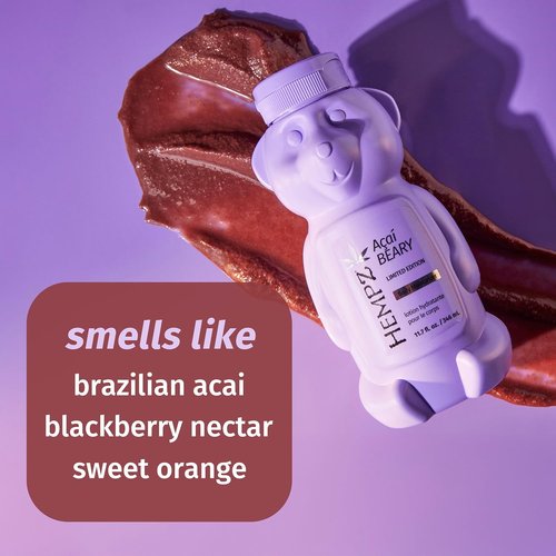 Hempz Acai Beary Body Moisturizer - Hydrating & Nourishing Lotion | 11.7 oz Cute Fall Bear Gift