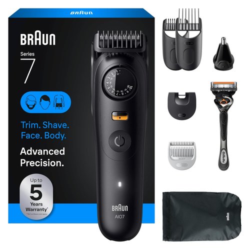Braun Series 7 All-in-One Grooming Kit - Cordless Trimmer, Hair Clippers & Shaver with Gillette ProGlide Razor | AIO 7530