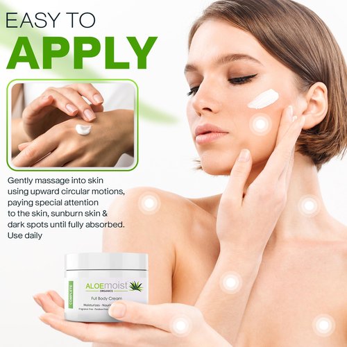 Organic Aloe Vera Face Cream & Body Moisturizing Cream, Natural Aloe Vera Lotion with Vitamin E Oil, Vitamin C, Retinol Cream, Shea Butter, Anti Aging Face Moisturizer for Women Dry Skin (8 oz - 2pk)