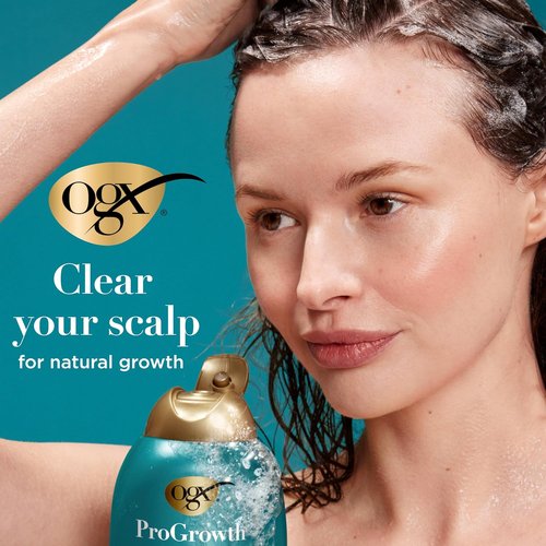 OGX ProGrowth + Peptide Clarifying Shampoo - Gentle Exfoliating Scalp Cleanser for Natural Hair Growth | 13 fl. oz