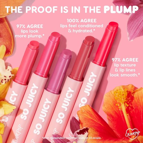 ColourPop So Juicy Plumping Lip Gloss Balm - Hydrating, Non-Sticky Formula with Peptides - Delivers Buildable Color - Delulu (0.07 oz)