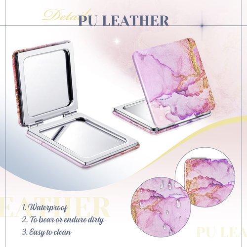 Cindeer 40 Pcs Compact Mirror Bulk Small Purse Portable Pocket Hand Double Sided Magnifying Makeup Mirror Square with 2X 1x Magnification for Girls Woman Mother Travel