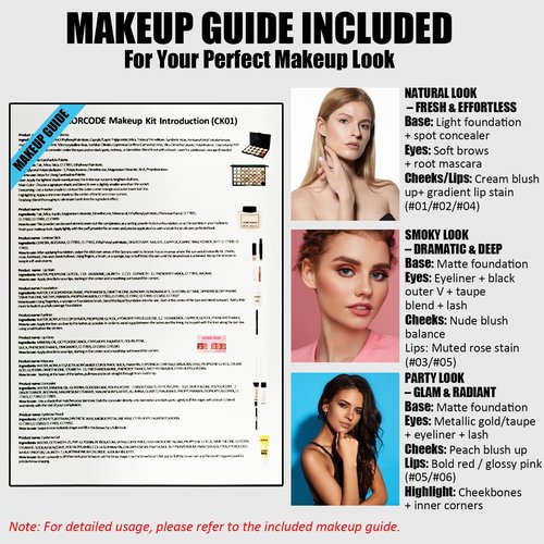 All in One Makeup Kit for Teens, Gifts for Teenagers Girls Women, Professional Makeup Set with Eyeshadow Palette Eyeliner Mascara Face Powder Concealer Foundation Lip Gloss Brush Set False Lash Kit