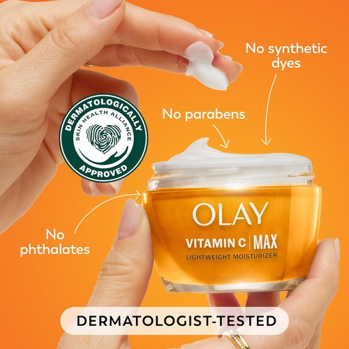 Olay Vitamin C MAX Face Moisturizer - Brightening Cream for Even Skin Tone & Hydration | 1.7 Oz