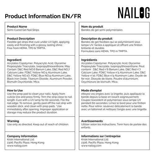 Semi Cured Gel Nail Strips - NAILOG 20 Pcs Red Strawberry Nail Stickers Extra Long Wraps with Glossy Gel Finishing for Spring, Strawberry Sorbet