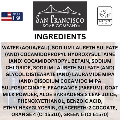 San Francisco Soap Company Clean & Caprine Goat Milk Hand Soap | Honey | Dye-Free Hand Soap | Enriched with Nourishing Goat Milk | Unisex Fragrance | 15.5 Fl oz