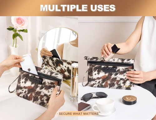 MAICHENG Storage Bag with Combination Lock and Accessories Carbon Lined Bag Container Travel Medicine Cosmetic Organizer Great Gifts for Women