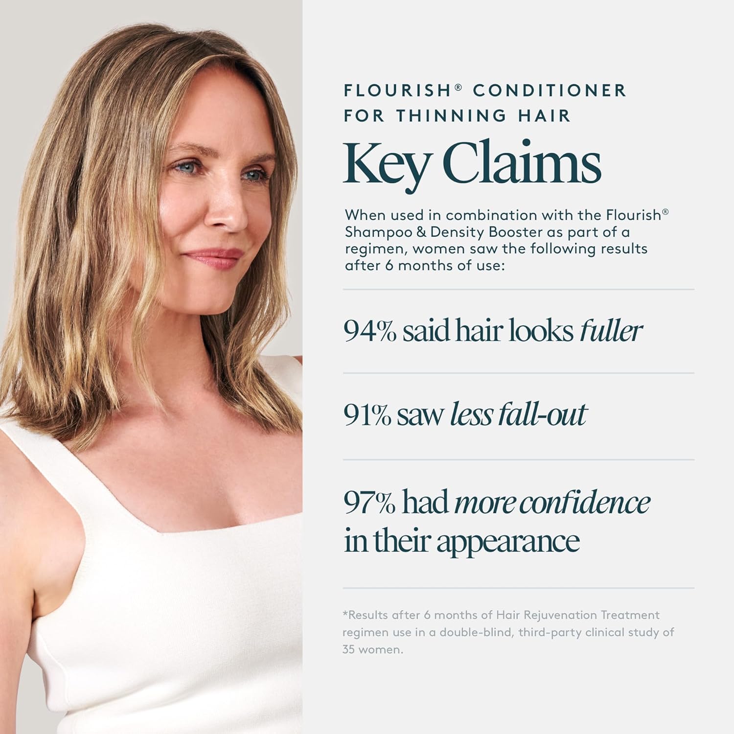 VIRTUE Flourish Conditioner - Sulfate-Free Hair Growth for Fine or Thinning Hair | Detangles & Thickens