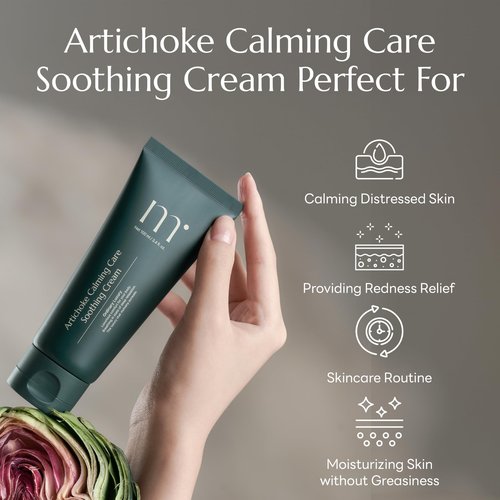 molvany Artichoke Calming Care Soothing Cream - Daily Facial Hydrating Moisturizer & Body Cream - Korean Skincare for Dehydrated & Sensitive Skin - 3.4 fl. oz