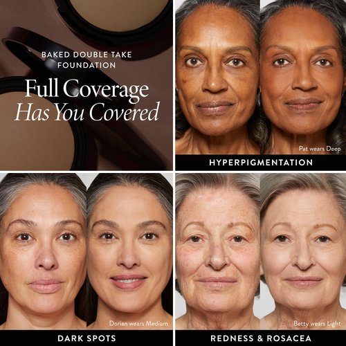 LAURA GELLER NEW YORK Baked Double Take Powder Foundation - Light - Buildable Medium to Full Coverage - Matte Finish