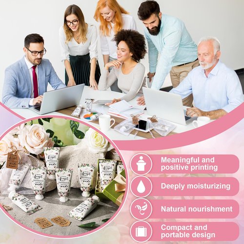 Dansib 48 Sets Employee Appreciation Gifts Thank You Team Gifts Hand Mini Lotion Bulk Inspirational Travel Size Hand Cream for Employee Staff Coworker Team Teacher Party Favors(Elegant)