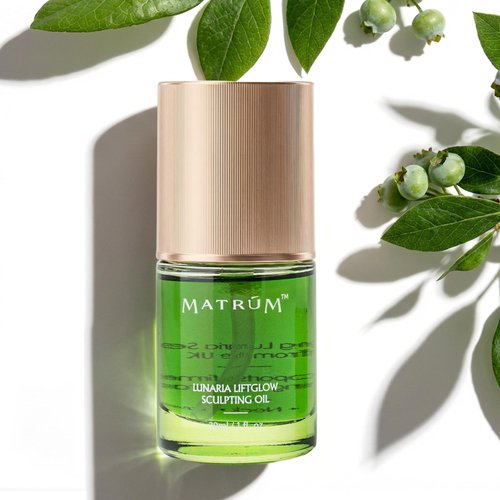 MATRÚM Organic Anti Aging Face Oil, 100% Natural Hydrating Brightening Serum, Squalane + Sea Buckthorn + Rosehip Oil, Vitamin E, Retinol, Antioxidant Gua Sha Oil for Sensitive & Dry Skin