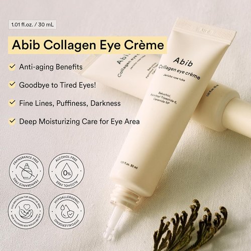Abib Collagen Eye Cream - Jericho Rose Formula for Dark Circles & Puffiness | 30ml Tube