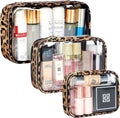 Skiennix Clear Makeup Bags - TSA Approved Travel Toiletry Set | 3-Pack (Large, Small & Mini) Waterproof Organizer