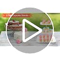 Wavy-Metal-Rod 3-Tier Plastic Cupcake Stand - Square Tiered Serving Tray