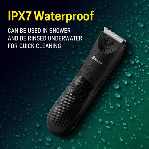 Manscape Body & Groin Hair Trimmer for Men - USB-C Rechargeable Groomer Razor with Ceramic Blade, LED Light, IPX7 Waterproof, Wet/Dry Electric Shaver, For Chest, Back, Hair Care, Balls, Asani Upkeeper
