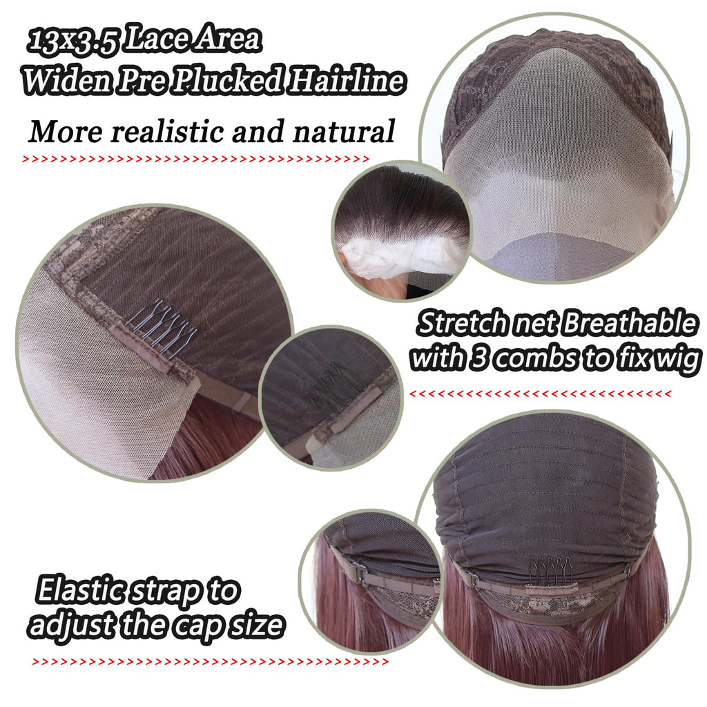 Zigzag Hair Lace Front Wigs - Long Straight Synthetic Pre Plucked with Natural Hairline, Heat Resistant, Glueless Silver Synthetic Lace Wig