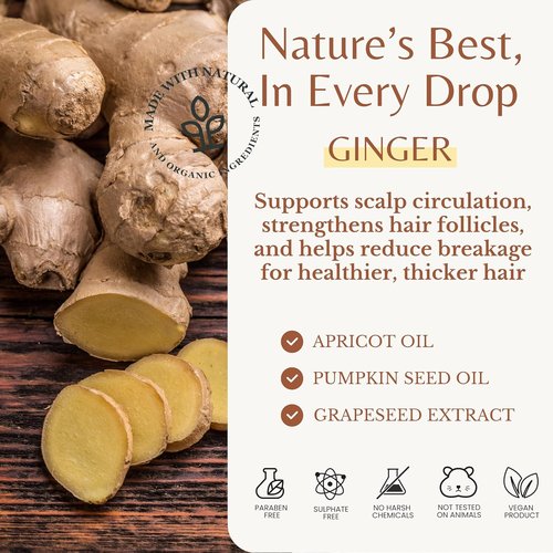 Edenika Botanicals Ginger Root Shampoo - Fortifying Biotin Formula for Hair Regrowth | 16 fl oz