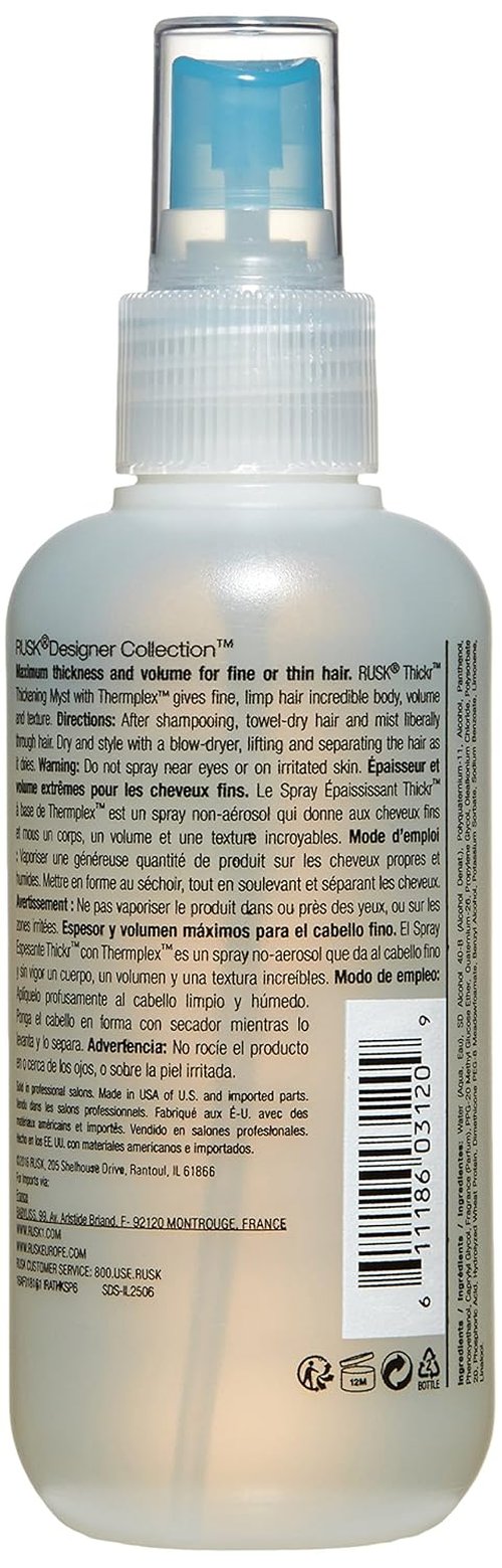 RUSK Thickr Thickening Spray - Volumizing Hair Mist for Fullness | 6 Fl Oz